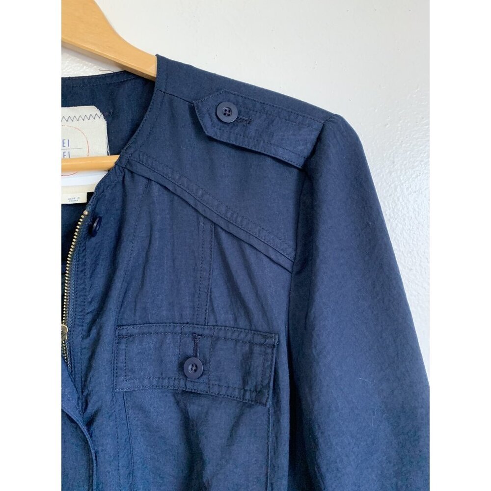 Anthropologie HEI HEI Women’s Medium Blue Utility Jacket Cargo Belt Outdoor - Picture 3 of 8